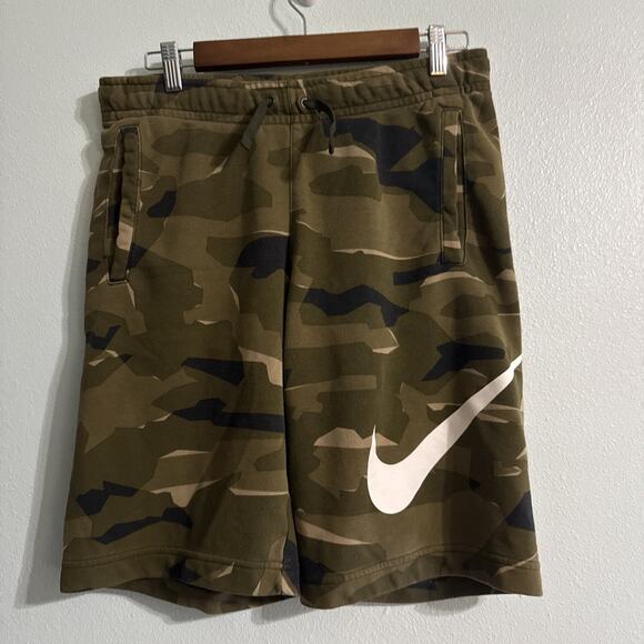 Nike sportswear green camo swoosh shorts AQ0602-325 discontinued HTF Rare Small - Picture 1 of 5